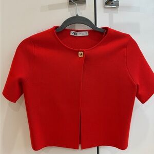 Zara Bold Red Knit Top
